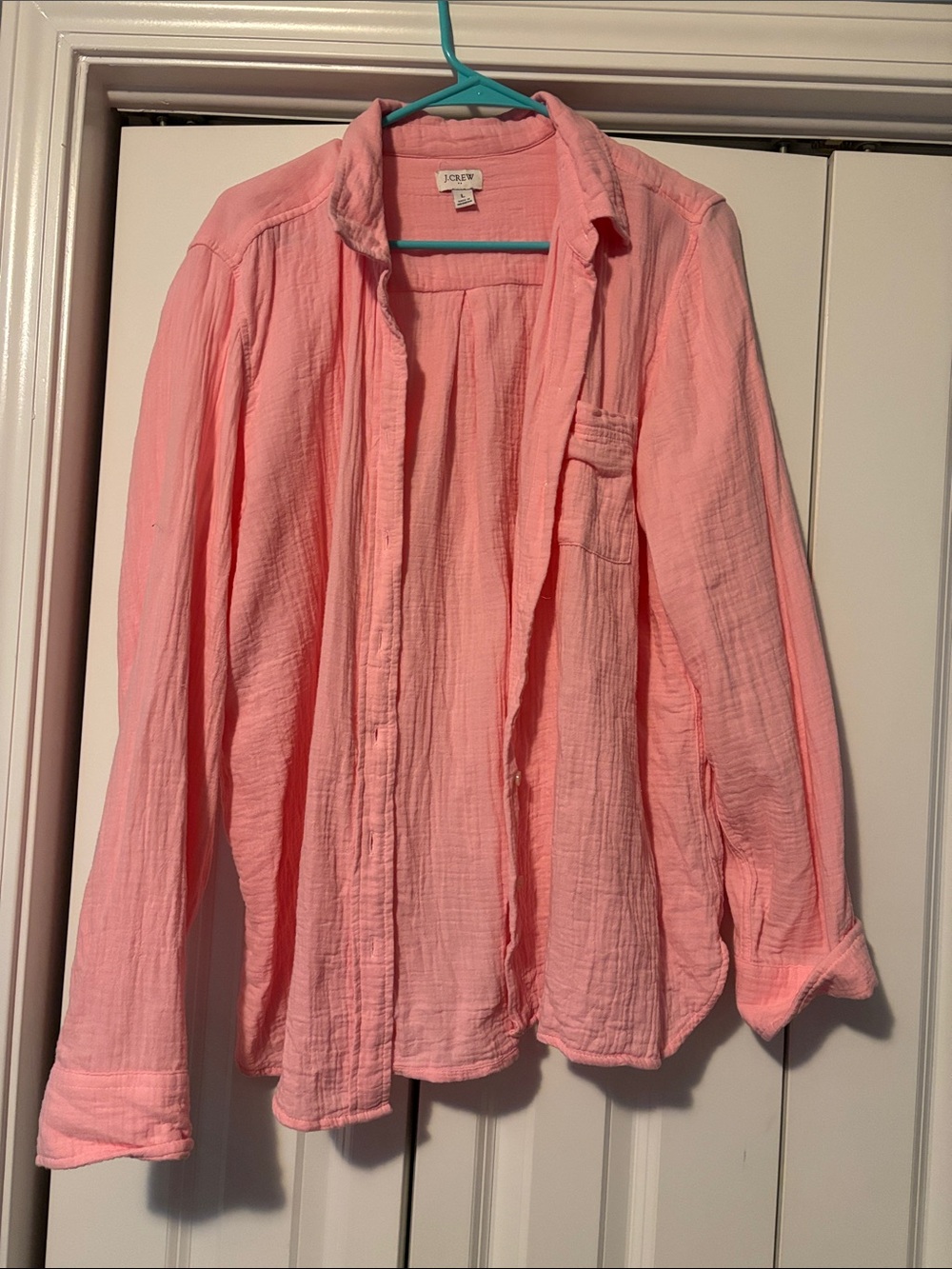 J. Crew Lightweight Coral Pink Cotton Button-Down Shirt